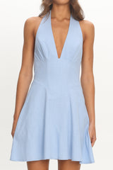 Arwen Halter Mini Dress Baby Blue