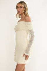 Alivya Off-Shoulder Knit Mini Dress Butter