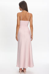 Ambrette Bow Waist Maxi Dress Pink