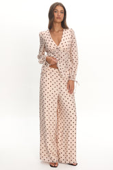 Anessa Straight Leg Pants Polka Dot Cream