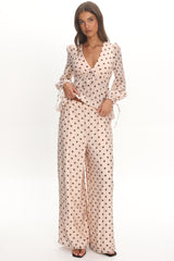 Anessa Balloon Sleeve Top Polka Dot Cream