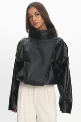 Bellarae High Neck Bomber Jacket Black