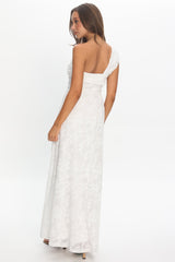 Azure Sun Drop Waist Maxi Dress Lace Off White