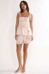 Baybreeze Tied Shoulder Top Floral