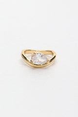 Angelisse Crystal Pear Ring Gold