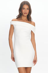 Après Off-Shoulder Mini Dress – White
