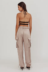 Betty Satin Cargo Pant Mink