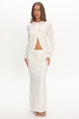 Autumn Breeze Knit Maxi Skirt Off White