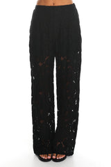 Belmara 3D Floral Lace Pants Black