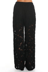 Belmara 3D Floral Lace Pants Black