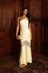 Avielle Lace Trim One-Shoulder Maxi Dress Butter