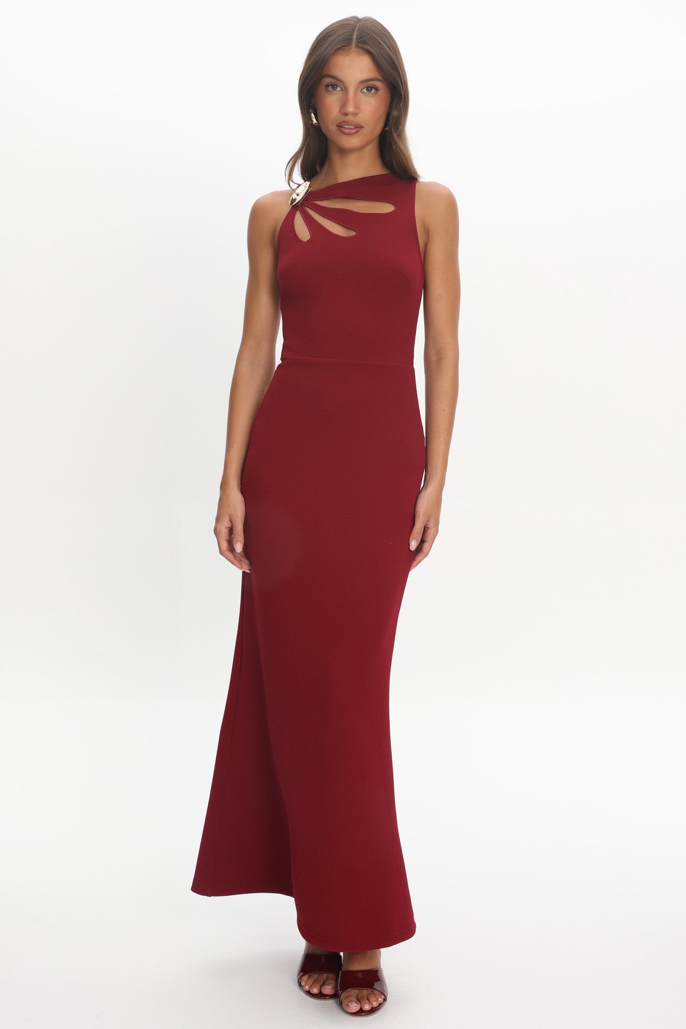 Antwerp Cut-Out Bust Maxi Dress Plum