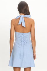 Arwen Halter Mini Dress Baby Blue
