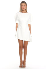 Blanchard Puff Sleeve Mini Dress White