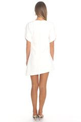 Blanchard Puff Sleeve Mini Dress White