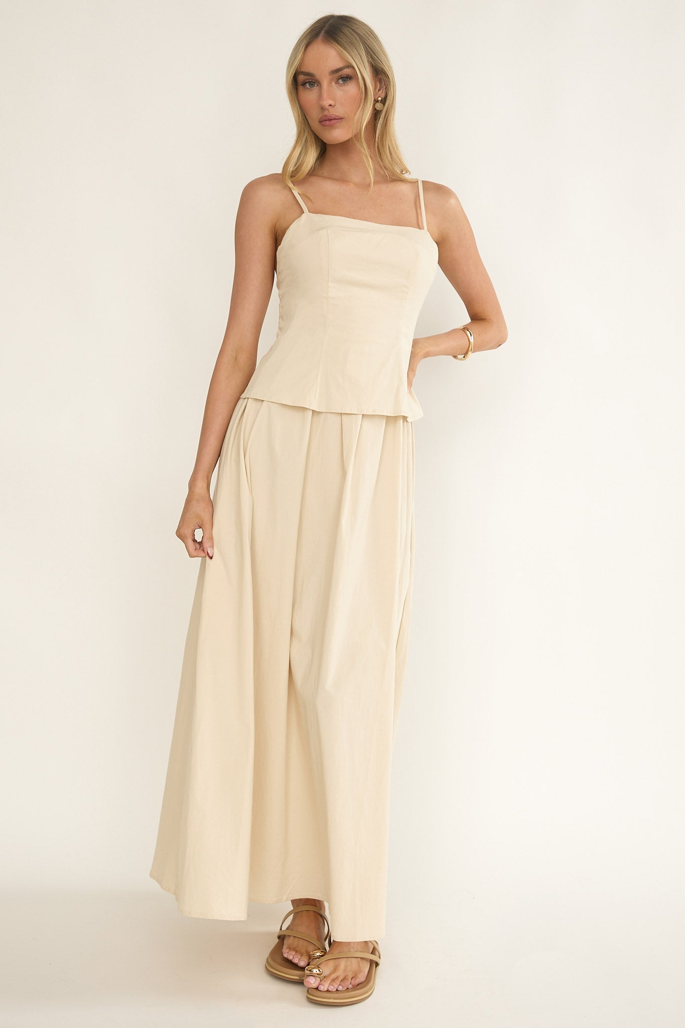 Antonita Cami Strap Maxi Dress Stone