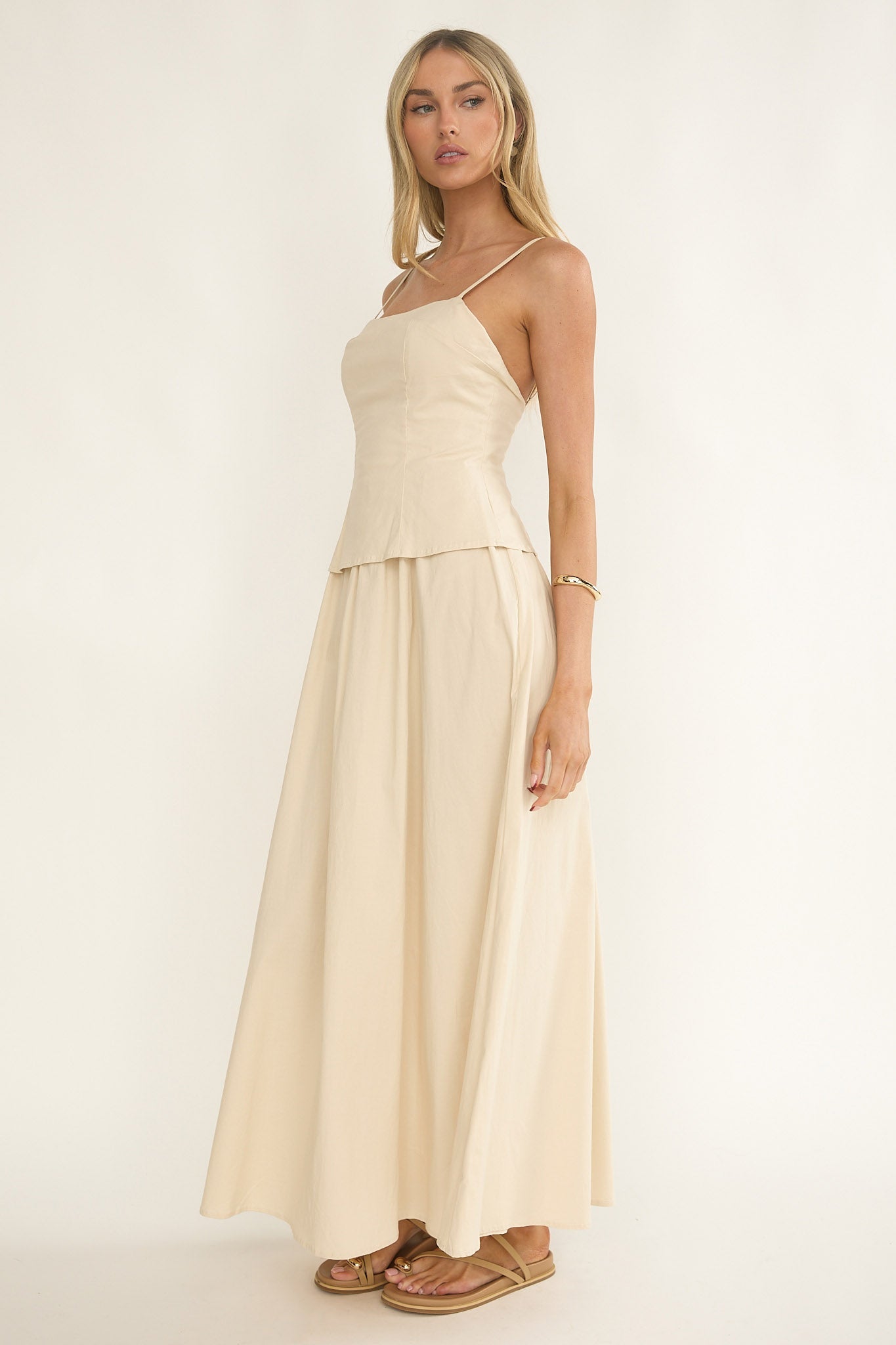 Antonita Cami Strap Maxi Dress Stone