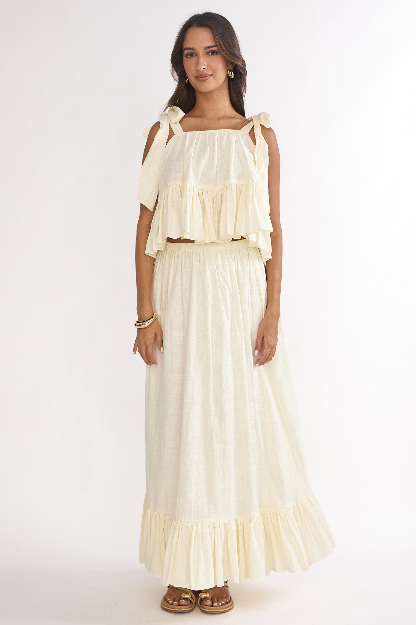 Alera Frill Hem Maxi Skirt Vanilla