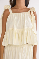 Alera Tied Shoulder Top Vanilla