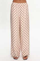 Anessa Straight Leg Pants Polka Dot Cream