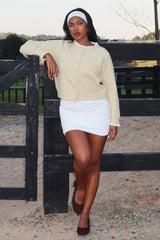 Aurore Scalloped Edge Knit Cardigan Butter