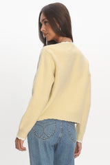 Aurore Scalloped Edge Knit Cardigan Butter