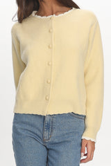 Aurore Scalloped Edge Knit Cardigan Butter