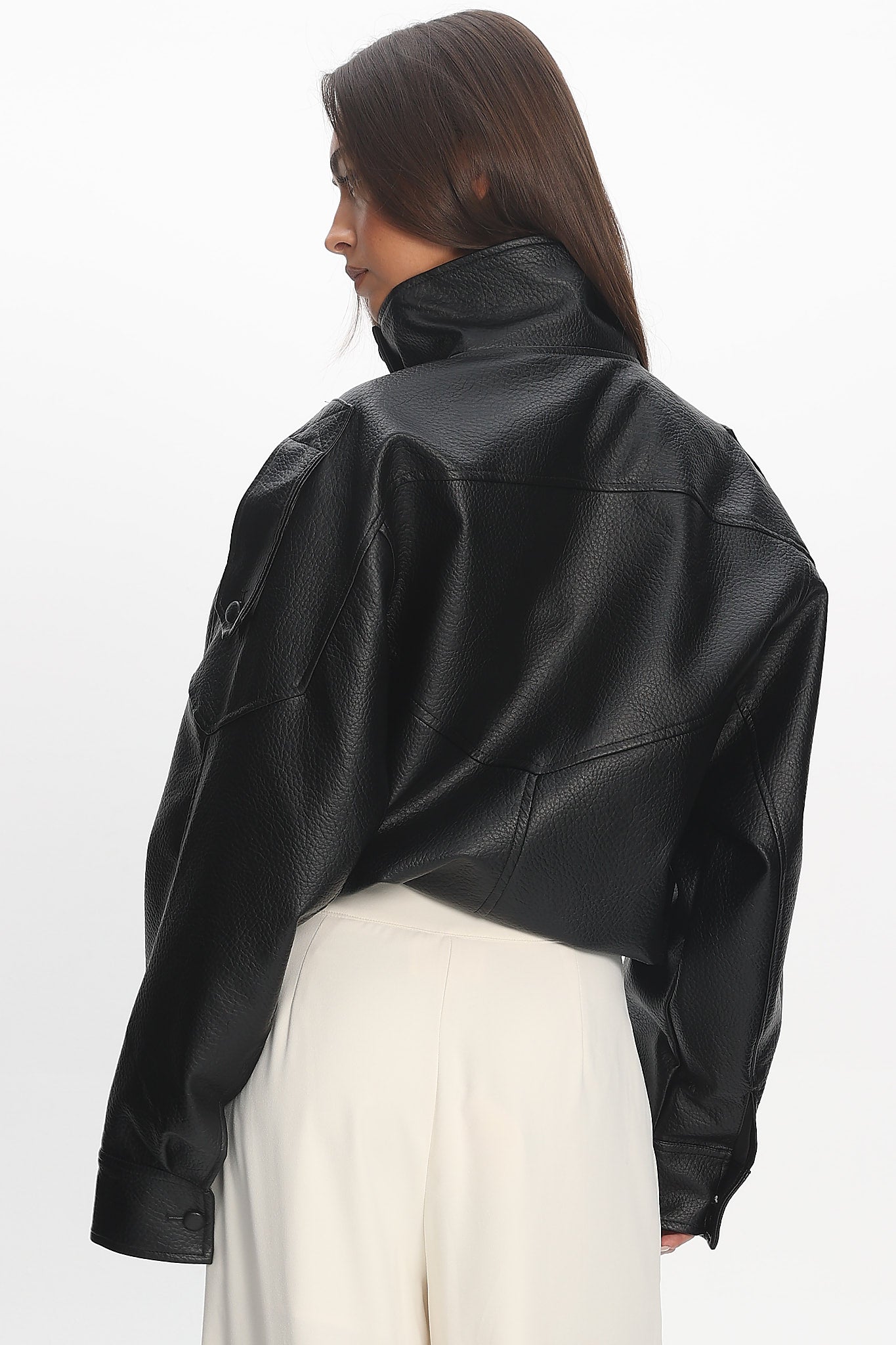 Bellarae High Neck Bomber Jacket Black