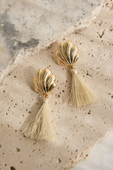 Alora Shell Tassel Earrings Gold/Ivory