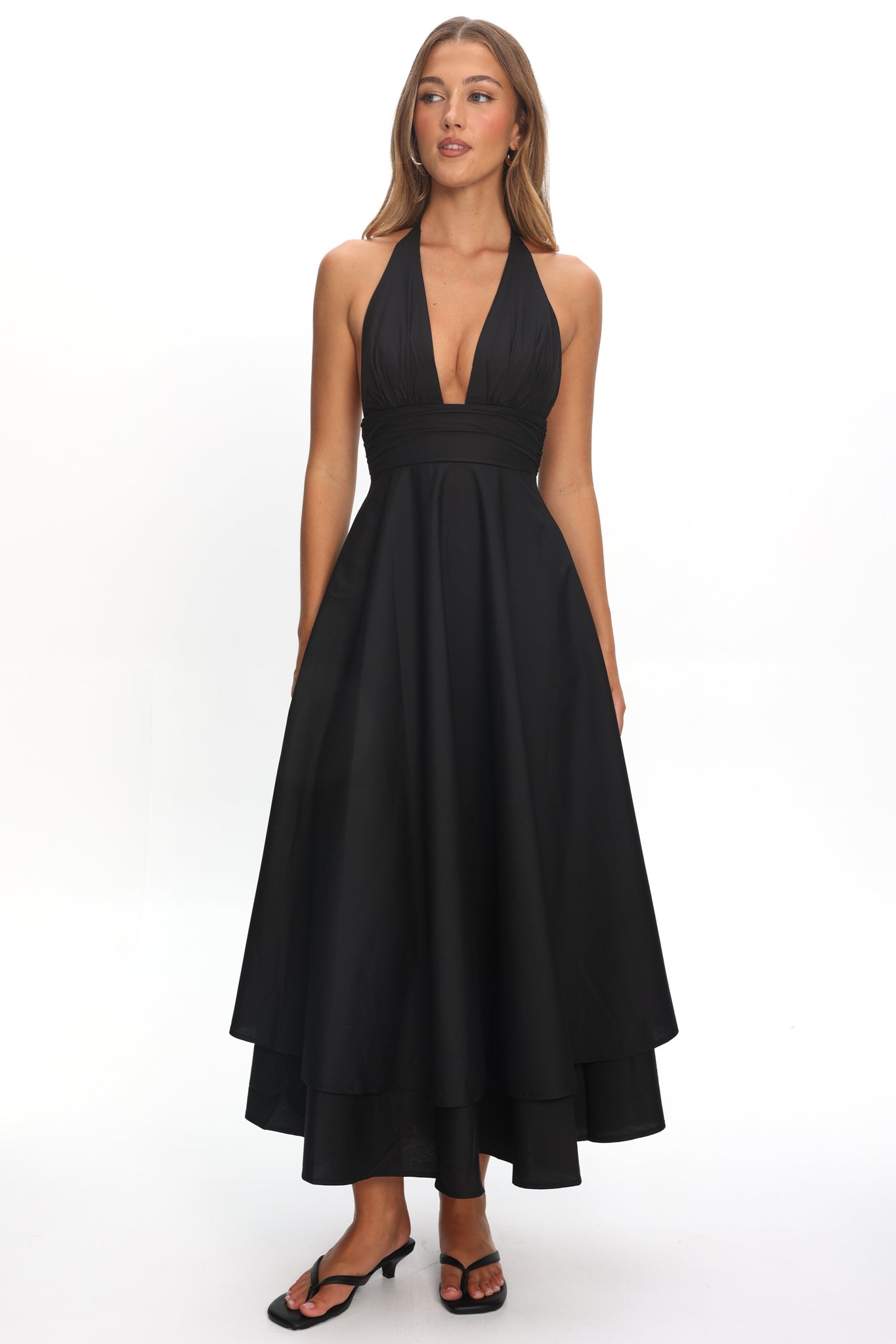 As It Was Halterneck A-Line Maxi Dress Black