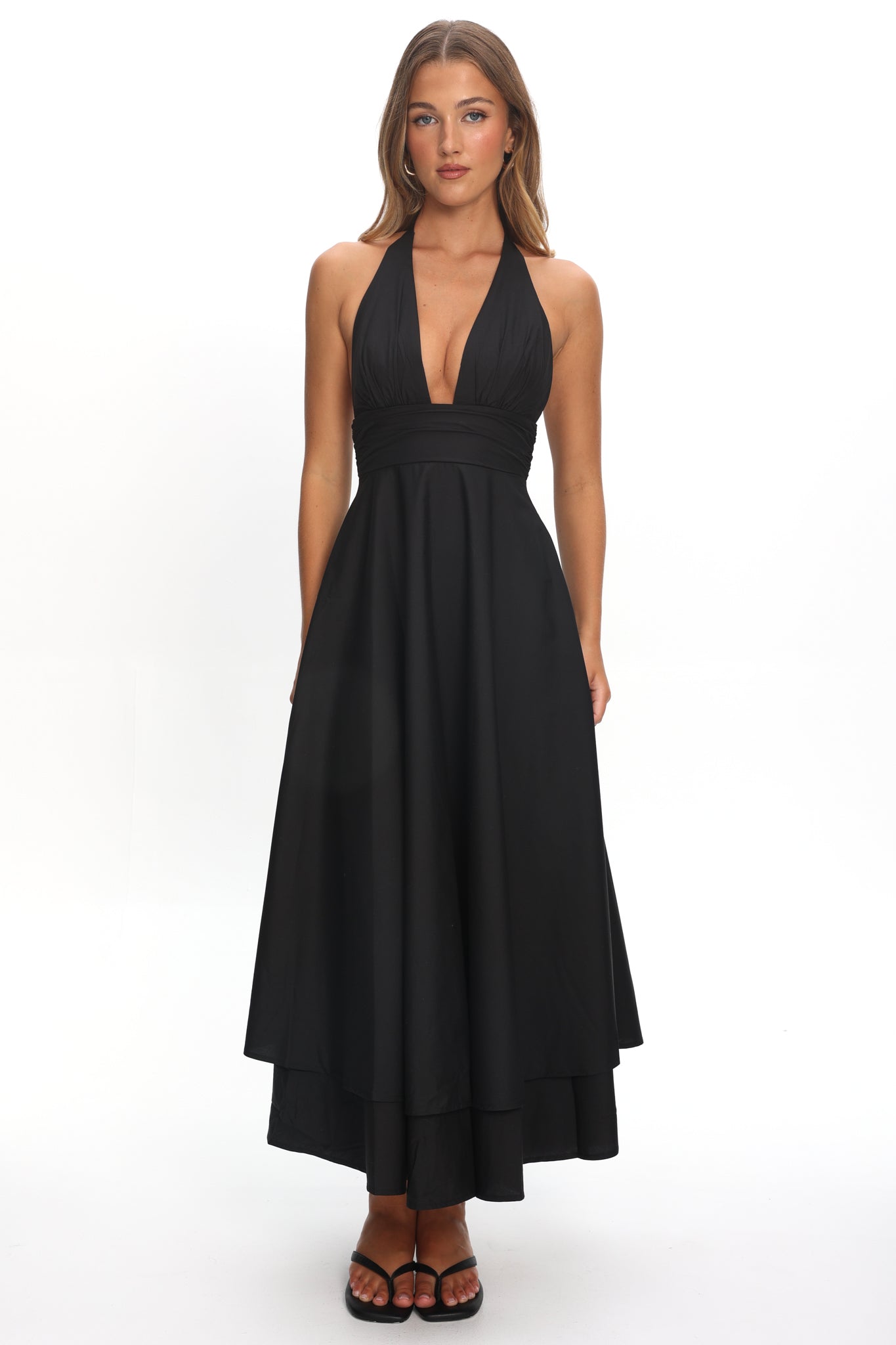As It Was Halterneck A-Line Maxi Dress Black