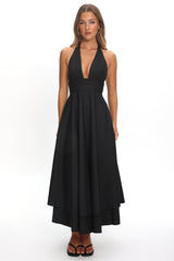 As It Was Halterneck A-Line Maxi Dress Black