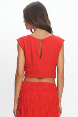 Arden Matching Set Top Chilli