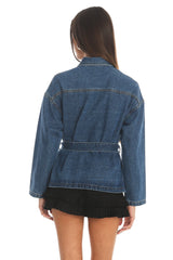 Atlassa Belted Shacket Denim Blue
