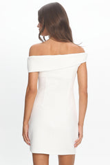 Après Off-Shoulder Mini Dress – White
