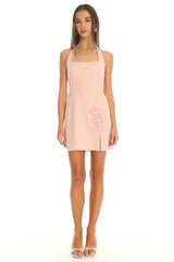 Amalie Bow Mini Dress Blush
