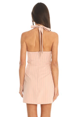 Amalie Bow Mini Dress Blush