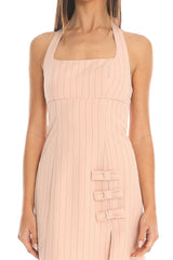 Amalie Bow Mini Dress Blush