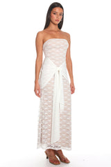 Bellisa Lace Tie-Waist Maxi Dress - White