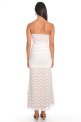 Bellisa Lace Tie-Waist Maxi Dress - White