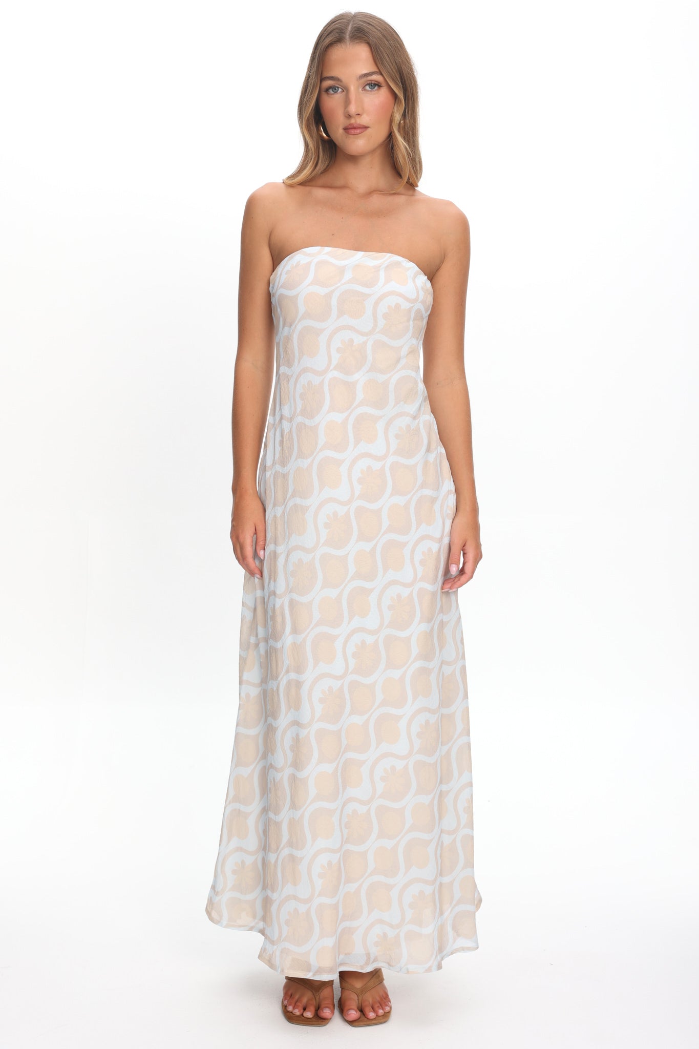 Artice Strapless Maxi Dress Print Geo