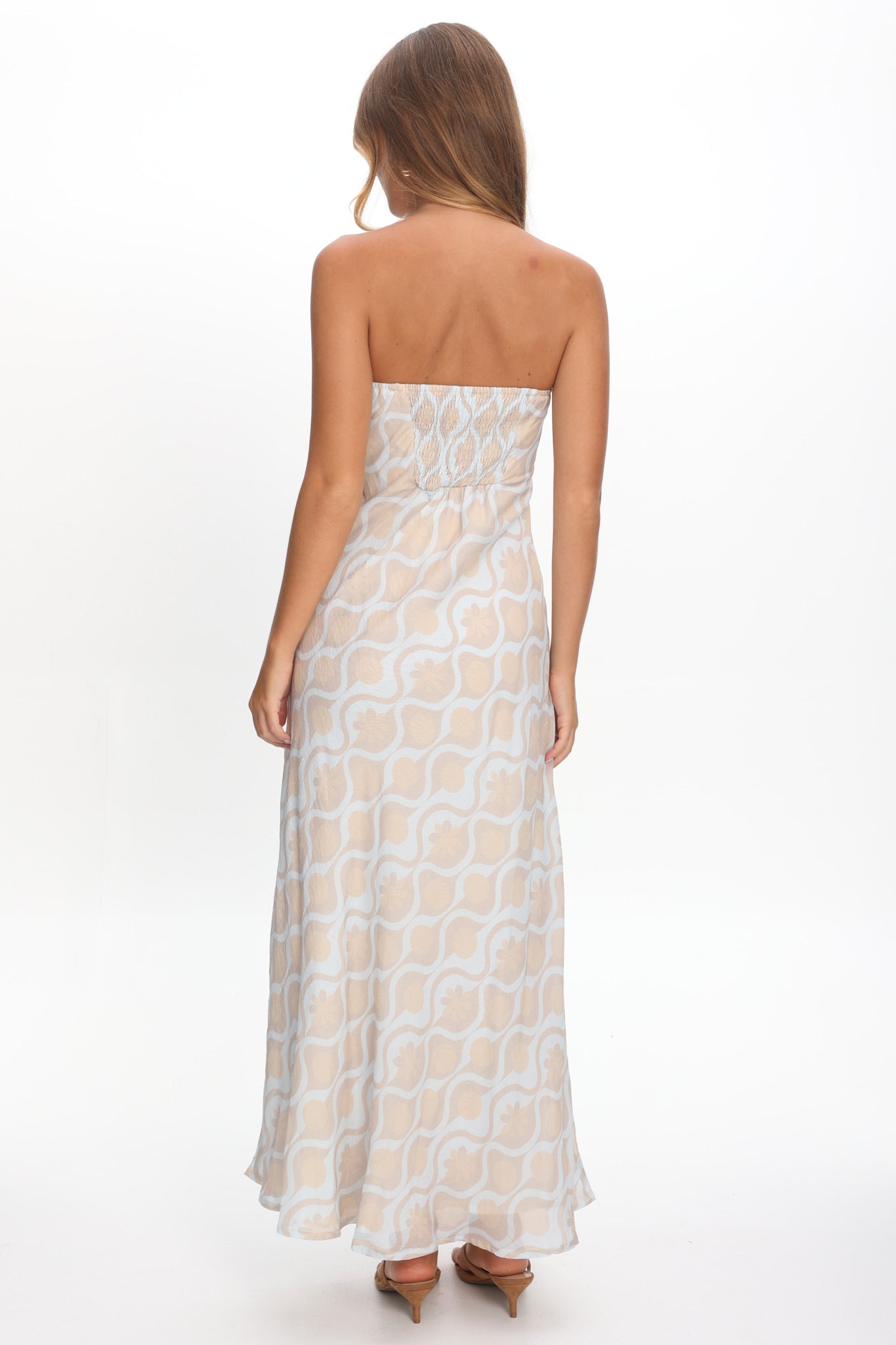 Artice Strapless Maxi Dress Print Geo