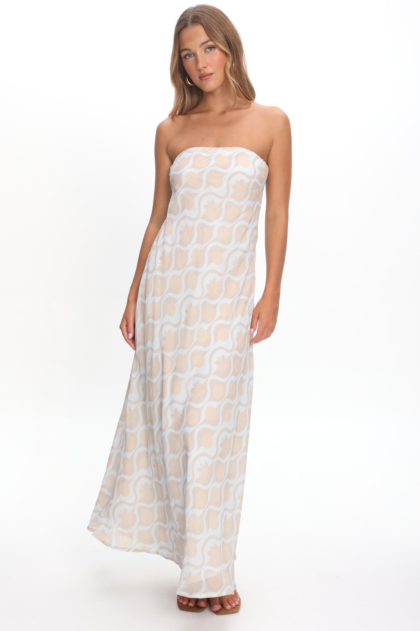 Artice Strapless Maxi Dress Print Geo