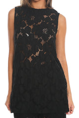 Belmara 3D Floral Lace Top Black